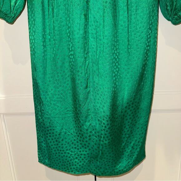 BCBGMAXAZRIA Eve Balloon Sleeve Ruffled Dress Sapphire Green 2 - Picture 11 of 13